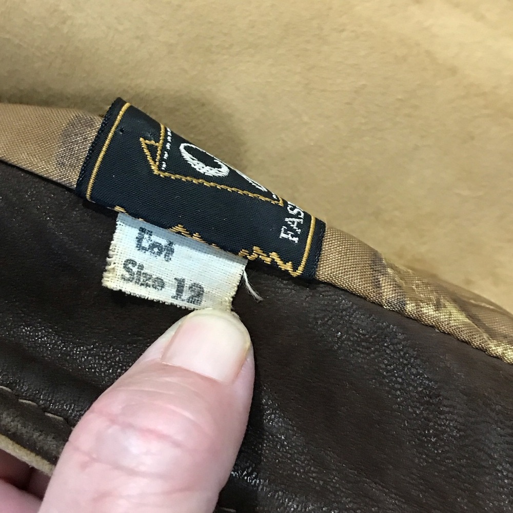 Vintage Joo-Kay Classic Tan and Brown Leather Jacket size 12 - Picture 3 of 14